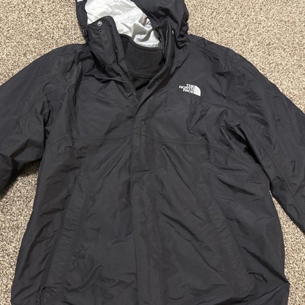The North Face mens black jacket with inside removable liner